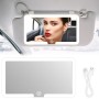 JIZZU Espejo Parasol Coche con 3 Modos de Luz, Espejo de Maquillaje para Coche Recargable, LED Espejo Retrovisor Coche con