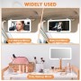 JIZZU Espejo Parasol Coche con 3 Modos de Luz, Espejo de Maquillaje para Coche Recargable, LED Espejo Retrovisor Coche con
