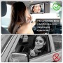 JIZZU Espejo Parasol Coche con 3 Modos de Luz, Espejo de Maquillaje para Coche Recargable, LED Espejo Retrovisor Coche con