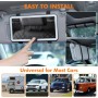JIZZU Espejo Parasol Coche con 3 Modos de Luz, Espejo de Maquillaje para Coche Recargable, LED Espejo Retrovisor Coche con