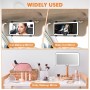 JIZZU Espejo Parasol Coche con 3 Modos de Luz, Espejo de Maquillaje para Coche Recargable, LED Espejo Retrovisor Coche con