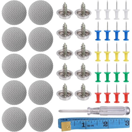 Zocipro Chinchetas Techo Coche, 65Pcs Botones Reparación Techo Coche, Remaches Retención Hebilla con 65 Pasadores de Colores 1