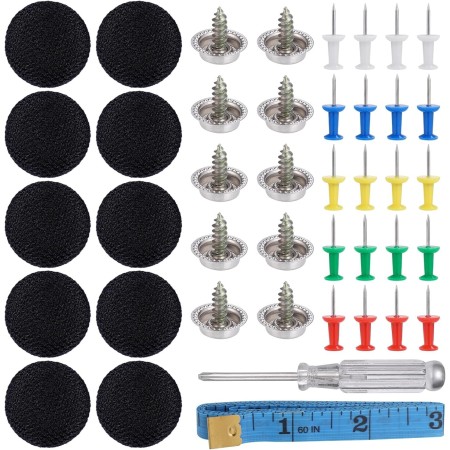 Zocipro Chinchetas Techo Coche, 65Pcs Botones Reparación Techo Coche, Remaches Retención Hebilla con 65 Pasadores de Colores 1