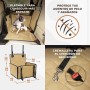 Asiento de coche para perro extra estable – Asiento reforzado para perros de tamaño mediano con 4 correas de sujeción, robusto e