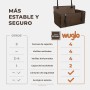 Asiento de coche para perro extra estable – Asiento reforzado para perros de tamaño mediano con 4 correas de sujeción, robusto e