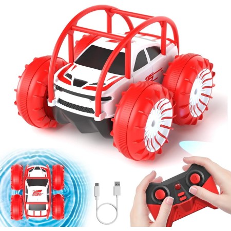 MaxTronic Coche Teledirigido de Carga Directa para Niños - Coche RC Anfibio 2.4G 360° - 15KM/H - 4WD - Coche de Acrobacias