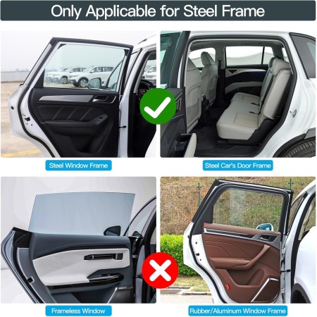 ZATOOTO Parasol Lateral Coche - Cortinillas para Coche (4 Piezas), Magnético, Proporciona Protección UV, Protege a su Bebé y