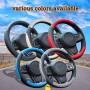 ZATOOTO Funda Volante Cuero - Funda Volante Coche Universal, Antideslizante, Duradera, Negro