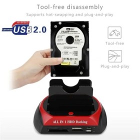 Estación de acoplamiento de disco duro todo en uno, USB 2,0 a IDE SATA
