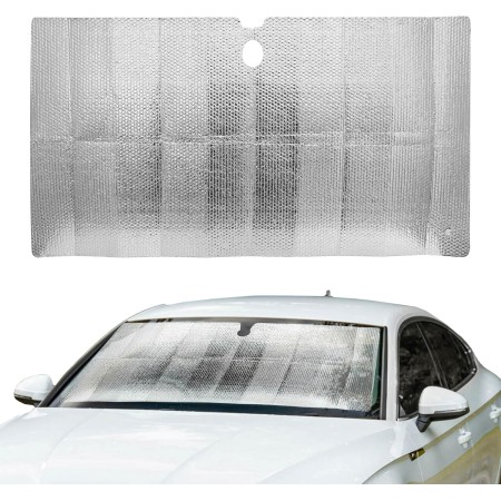 +PWR Car Parts Parasol Trasero Triple Capa Negro Microperforado Plegable 100 x 50 cm. Protege el Interior del Coche de los Rayos