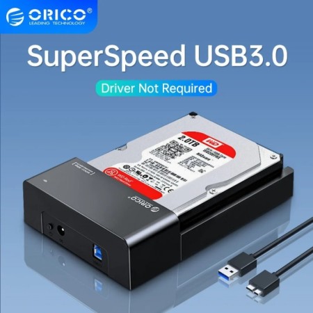 Estación de acoplamiento ORICO Lay-Flat HDD SATA a USB 3,0, estación d
