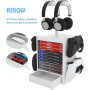 RIXOW Soporte Multifuncional de Almacenamiento de Juegos, Rack de Almacenamiento en Disco de 10 Juegos con Cajón, Soporte para