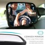 Funbliss Espejo Coche Bebe,Espejo Coche Bebe Asiento Trasero,Con Vclara y Amplia, Instalación Rápida,360° Rotación,Vidrio