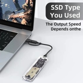 M.2 NVME PCIe NGFF SATA protocolo Dual SSD carcasa transparente USB ti
