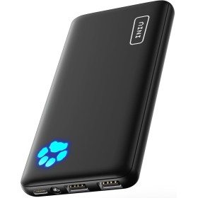 INIU Power Bank, Slimmest USB C Triple 3A de Alta Velocidad 10000mAh Bateria Externa, Bateria Portatil con Linterna para iPhone