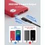INIU Power Bank, Slimmest USB C Triple 3A de Alta Velocidad 10000mAh Bateria Externa, Bateria Portatil con Linterna para iPhone