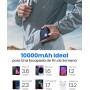 INIU Power Bank, Slimmest USB C Triple 3A de Alta Velocidad 10000mAh Bateria Externa, Bateria Portatil con Linterna para iPhone