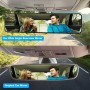 Kitbest - Espejo retrovisor universal para el interior del coche, espejo retrovisor panorámico, gran angular, convexo, SUV,