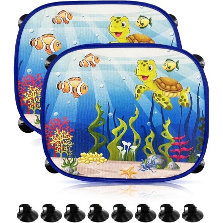 WTZWYFWJ 2 Piezas Parasol Coche Bebe,Negro Parasol Coche Infantil, para Proteger del Sol a Bebés y Mascotas-Negro