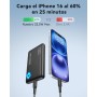 INIU Power Bank, Slimmest USB C Triple 3A de Alta Velocidad 10000mAh Bateria Externa, Bateria Portatil con Linterna para iPhone