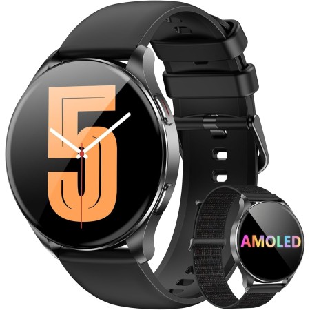 Blackview Smartwatch, Llamadas Bluetooth, Pantalla AMOLED de 1.43 Pulgadas, SpO2/Pulsómetro/Monitor de Sueño, Reloj Inteligente