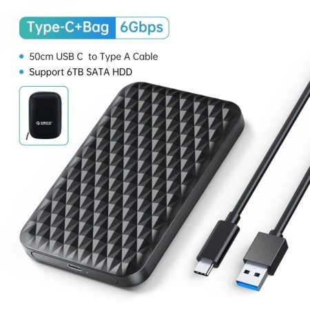 ORICO USB3.1 Caja de disco duro de 6 Gbps SATA a tipo C HDD SSD Caja d