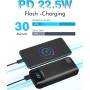 Batería Externa 27000mAh 22.5W PD3.0 QC4.0 Power Bank Carga Rapida, 3A USB C Cargador Portátil con Pantalla LED, 2 Entradas y 3