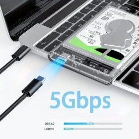 Caja de disco duro móvil tipo C de 2,5 pulgadas SATA a USB 3,1 USB C S