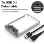 Caja transparente USB 3,0 a SATA III para disco duro portátil de trans