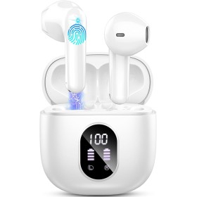 Auriculares Inalambricos, Auriculares Bluetooth 5.4 HiFi Estéreo, 50H Cascos Inalambricos Bluetooth con 4 HD Mic,2024 Audifonos