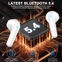 Auriculares Inalambricos, Auriculares Bluetooth 5.4 HiFi Estéreo, 50H Cascos Inalambricos Bluetooth con 4 HD Mic,2024 Audifonos