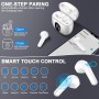 Auriculares Inalambricos, Auriculares Bluetooth 5.4 HiFi Estéreo, 50H Cascos Inalambricos Bluetooth con 4 HD Mic,2024 Audifonos