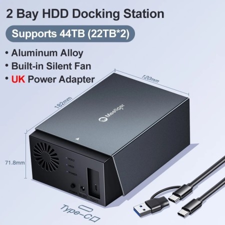Estación de acoplamiento Meetiger tipo C HDD SATA a USB 3,0 estación d