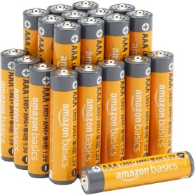 Amazon Basics - Paquete de 20 pilas alcalinas AAA de alto rendimiento, 1,5 voltios, vida útil de 10 años