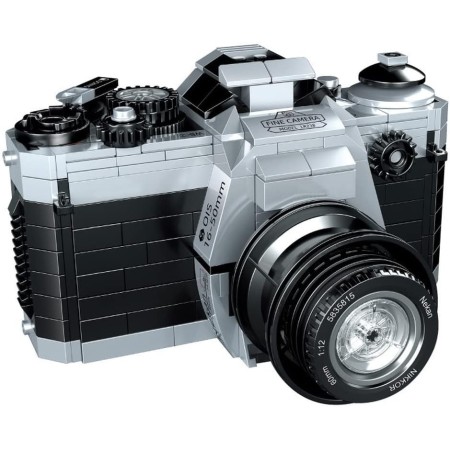 ZHE GAO Figura para armar con Bloques pequeños. Reproducción de cámara fotográfica réflex mecánica semiautomática.