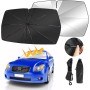 Oziral Parasol para Coche Ventana Delantera Plegable Parabrisas de Coche Parasol Cola de Paraguas con Resorte Plegable Adecuado