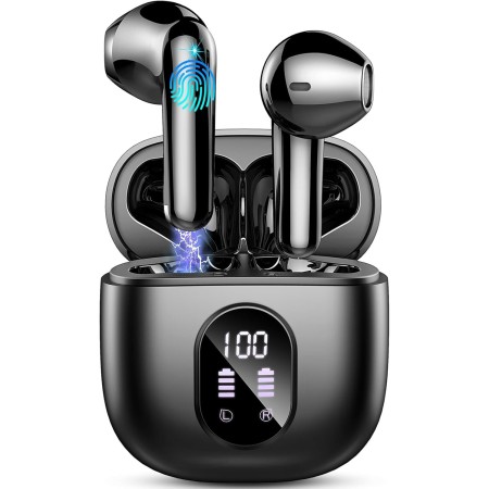 Auriculares Inalambricos, Auriculares Bluetooth 5.4 HiFi Estéreo, 50H Cascos Inalambricos Bluetooth con 4 HD Mic,2024 Audifonos
