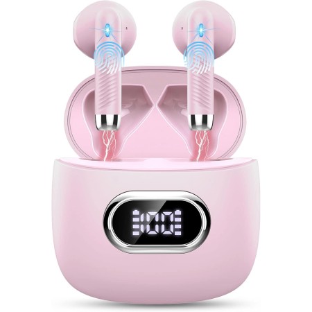 Auriculares Inalambricos, Auriculares Bluetooth 5.4 HiFi Estéreo, 50H Cascos Inalambricos Bluetooth con 4 HD Mic,2024 Audifonos