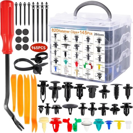 NCKIHRKK 965 Piezas Grapas Coche con Herramienta de clips Desmontaje Coche, Universales Remaches Plastico Coche, Juego de Auto
