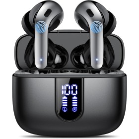 Auriculares Inalámbricos Bluetooth, Auriculares Bluetooth 5.3, 4 Mic con Reducción de Ruido ENC, 50H con Graves, Cascos