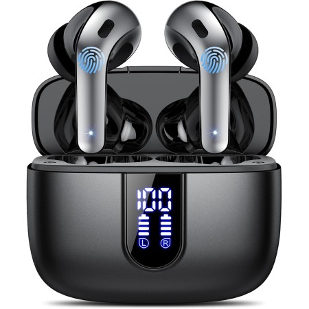 Auriculares Inalámbricos Bluetooth, Auriculares Bluetooth 5.3, 4 Mic con Reducción de Ruido ENC, 50H con Graves, Cascos