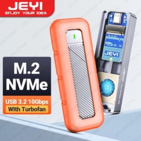 JEYI-carcasa SSD M.2 NVMe con ventilador Turbo, unidad externa de esta