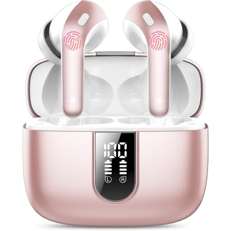 Auriculares Inalámbricos Bluetooth, Auriculares Bluetooth 5.3, 4 Mic con Reducción de Ruido ENC, 50H con Graves, Cascos