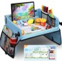 COOLJOY Bandeja Viaje Coche Niños, Mesa con Tablero Impermeable del Acolchado Suave, Paredes Laterales Robustas - Bandeja de