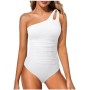 Trajes de Baño De Una Pieza para Mujer Alta Cuello en V Controls de Barriga Fruncido Bañadors Reductore Barriga