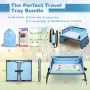 COOLJOY Bandeja Viaje Coche Niños, Mesa con Tablero Impermeable del Acolchado Suave, Paredes Laterales Robustas - Bandeja de