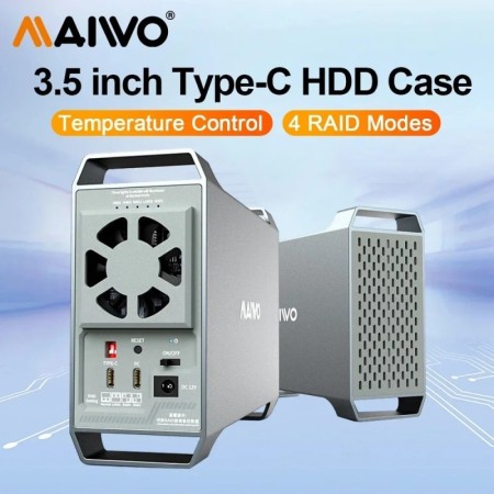 MAIWO 10Gbps 3,5 pulgadas SATA RAID caja de almacenamiento estación de