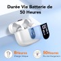 Auriculares Inalámbricos Bluetooth, Auriculares Bluetooth 5.3, 4 Mic con Reducción de Ruido ENC, 50H con Graves, Cascos