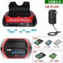 Estación de disco duro de doble bahía 10 en 1, USB 3,0, estación de ac