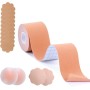 Zynxel Boob Tape 5m, Pezoneras Adhesivas Invisibles y Reutilizables, Sujetadores Adhesivos Push Up para Mujer, Efecto Levantado